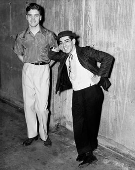 Берт Ланкастер (слева) и Ник Крават в цирке Федерального театрального проекта. Фото 1935—1938 гг.