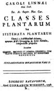 Титульный лист первого издания «Classes plantarum»