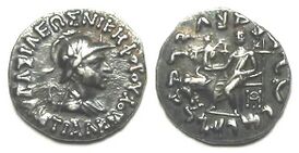 Изображение греческого царя Антиалкида на монете