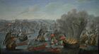 Морское сражение при Палермо 2 июня 1676 года. 1677. Акварель (?)