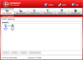 Скриншот программы Comodo Time Machine