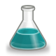 Conical flask teal.svg