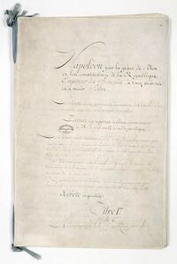 Первая страница Конституции XII года (Французский национальный архив, Париж)