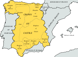 Территория Кастильской короны в конце XIV века