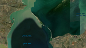 Спутниковый снимок Крымского моста, 2021 год