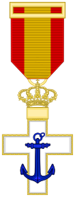 Cross of the Naval Merit (Spain) - White Decoration.svg