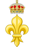 Crowned Fleur de lys (Tudor Crown).svg