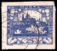 Почтовая марка Чехословакии из серии «Градчаны» (1918)