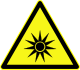 Warning for optical radiation, symbol D-W009 according to German standard DIN 4844-2