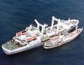 «Селигер» ССВ-514 дозаправляется от танкера «Дубна», 1 июля 1986 года