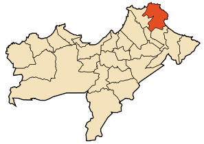 Расположение коммуны на карте вилайета.