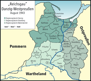 Рейхсгау Данциг-Западная Пруссия в 1943 году.