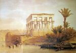 Гипаэфральный храм Филе работы Дэвида Робертса, 1838 г., в Святой Земле, Сирии, Идумее, Аравии, Египте и Нубии.
