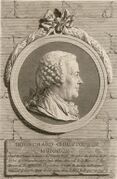 Е. Чемесов по рисунку Ж. Л. де Велли. Портрет графа Миниха. Резец, офорт. 1764.