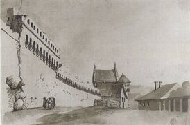 Оборонительная стена у Субочских ворот на зарисовке Смуглевича (1785)