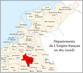 Департамент Самбра-и-Маас на территории исторических Нидерландов в 1811 году