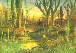 Типичный пейзаж девонского периода (370 млн лет назад)