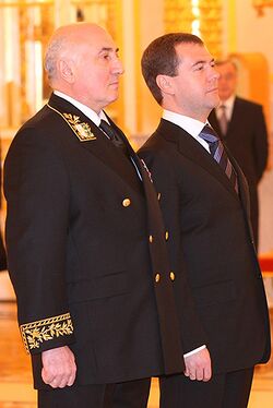 Президент Российской Федерации Д. А. Медведев с послом Республики Абхазия Игорем Ахбой