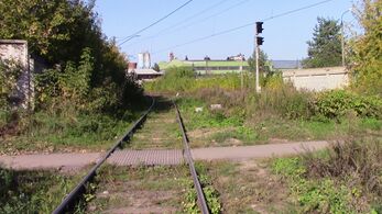 Подъездной путь на бетонный завод (вид в сторону Москвы).