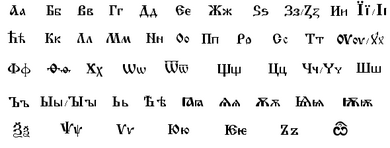 Early cyrillic alphabet without explenation.png