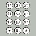 Современная арабская телефонная клавиатура с двумя формами арабских цифр: западные арабские/европейские цифры слева и восточно-арабские цифры справа