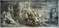 Воздвижение креста. Офорт по рисунку П. П. Рубенса. 1732