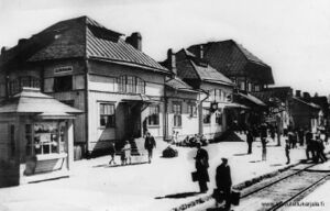 Железнодорожный вокзал в Элисенвааре, уничтоженный во время Второй мировой войны