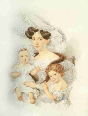 Графиня Чернышёва с дочерьми Лизой и Сашей