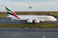 Airbus A380 авиакомпании Emirates в аэропорту Домодедово