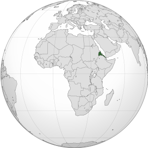 Эритрея на карте мира
