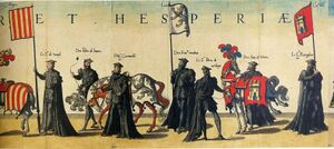 Escudos de Aragón León y Castilla en las exequias de Carlos I.jpg
