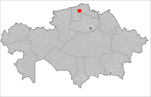 Есильский район на карте