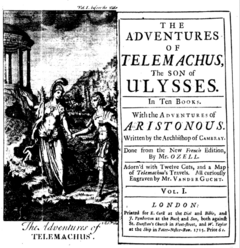 Титульный лист английского издания романа, выпущенного в 1715 году