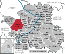 Фильдерштадт на карте района