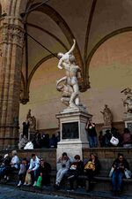 Firenze - Florence - Piazza della Signoria - View South on The Rape of the Sabine Women 1583 by Giambologna.jpg