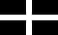 Флаг Святого Пирана[en] - официальный флаг Корнуолла, исторической части Уэльса (т.н. Западный Уэльс)