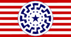 «Чёрное Солнце» и звезда Техаса на одном из флагов американской неонацистской организации «Авангард Америка» (создана в 2015)