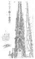 Шпиль над средокрестием Собора Парижской Богоматери, по Виолле-ле-Дюку (внешний вид, элементы конструкции)