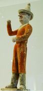 Керамическая фигурка согдийского купца в северном Китае, династия Тан, VI в. н. э.