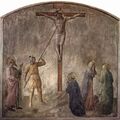 Лонгин, пронзающий грудь Христа фрагмент фрески Фра Анджелико