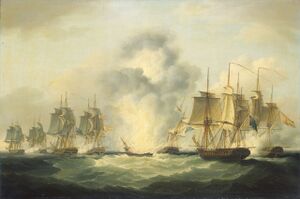 Сражение 5 октября 1804 года Картина кисти Фрэнсиса Сарториуса, 1807