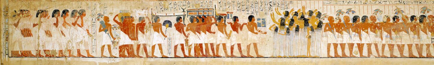Похоронная процессия визиря Ра-мосе (рисунок в TT55), XVIII династия