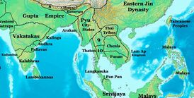 Линьи (Lam Ap Kingdom) на карте Юго-Восточной Азии в 400 г.