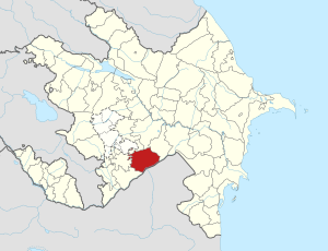 Физулинский район на карте