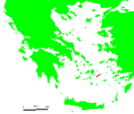 Расположение острова Аморгос в Эгейском море