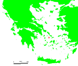 Расположение острова Сирос в Эгейском море