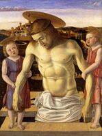 Дж. Беллини. Пьета (Мёртвый Христос, поддерживаемый двумя ангелами). Ок. 1455 г.
