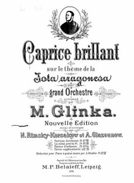 «Блестящее каприччио на тему арагонской хоты». Издано М. П. Беляевым (Лейпциг, 1901)