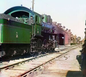 АА76 (1909 года выпуска, заводской тип 109) на Пермской железной дороге. Фото Сергея Прокудина-Горского, 1910 год.