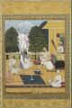 Говардхан II. Певец-суфий Шир Мухаммад в гостях у Абул Хасана Кутб Шаха. ок. 1720, Национальная библиотека, Париж